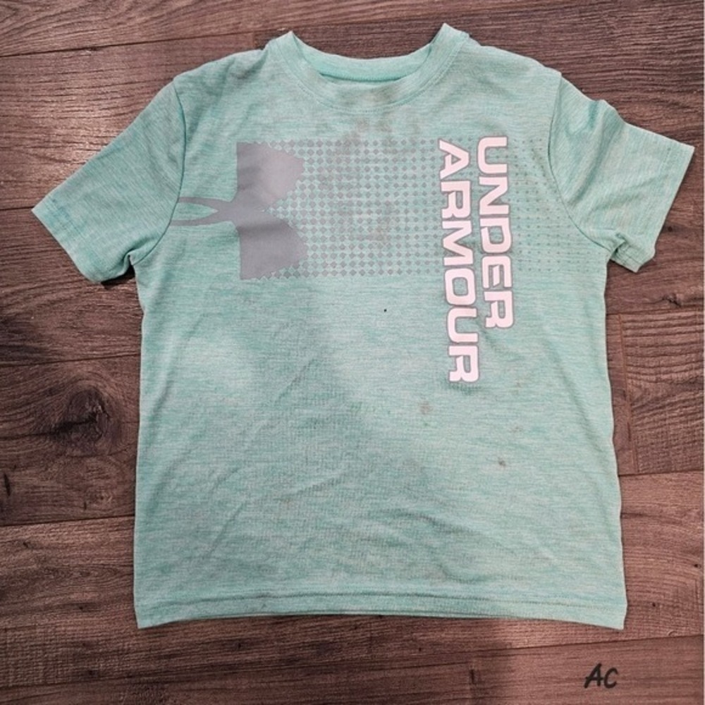 Under Armour Youth T-Shirt YSM Mint Green Short Sleeve Activewear Top Play